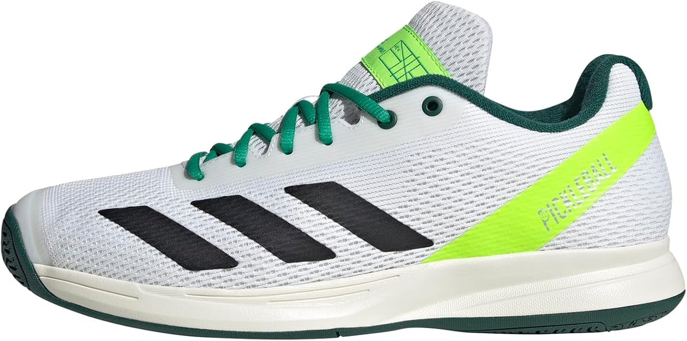 Zapatillas adidas Courtflash Pickleball blancas con detalles verdes