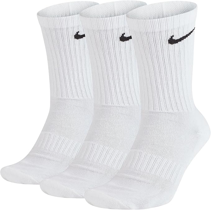 Pack 3 calcetines Nike Everyday Lightweight Crew blancos para pickleball