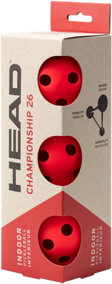 Bote de 3 pelotas HEAD Championship 26 indoor rojas